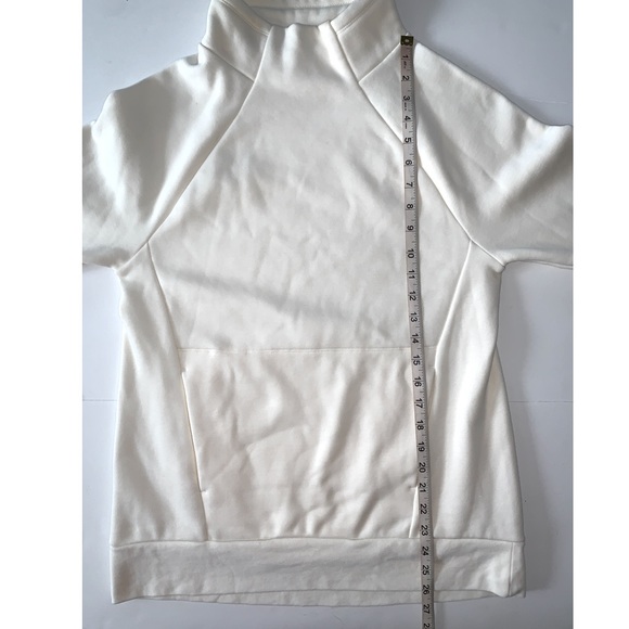 FABLETICS Zaylee Woman’s Size S Off White Funnel Neck Tunic Sweatshirt Thumbhole - Picture 7 of 11